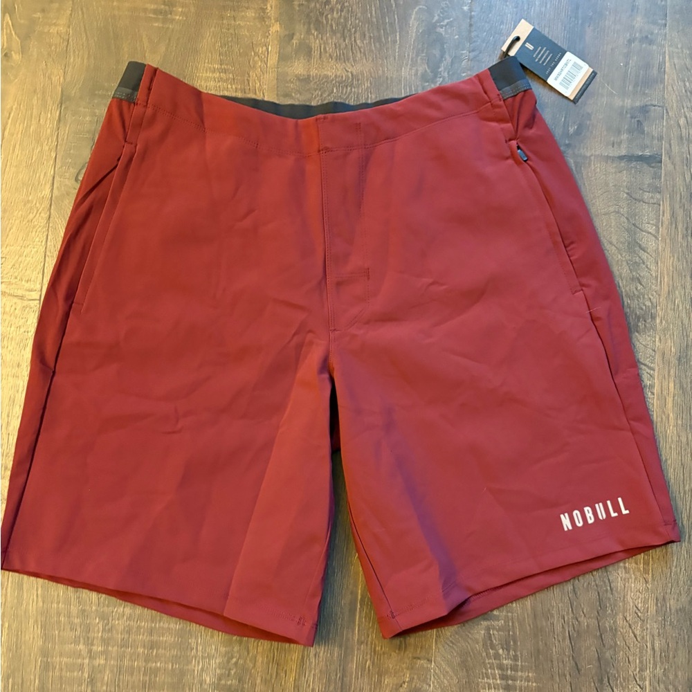 NOBULL Burgundy Performance Shorts - Men’s XL